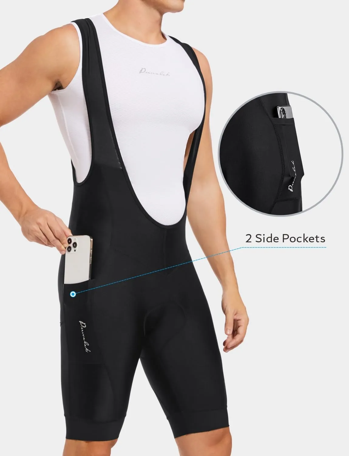 Przewalski Men’s 3D Padded Cycling Bike Bib Shorts, Bicycle Biking Bib Shorts