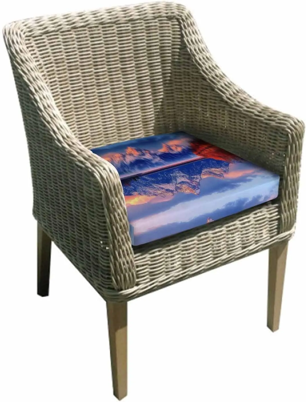 Purple Mountain Outdoor Cushion Chair Cover Set of 4 - Waterproof Couch Seat Covers, Forest Modern Art Pastoral Patio Furniture Protector Cushions Slipcovers for Sofa/RV, 22"x22"x4"