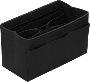Purse Organizer Insert - Felt Bag Organizer for Tote Purse Bag with 14 Pockets - Black Medium