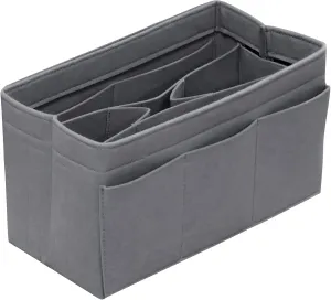 Purse Organizer Insert - Felt Bag Organizer for Tote Purse Bag with 14 Pockets - Grey Large