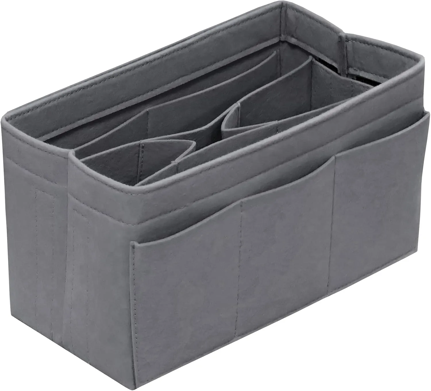 Purse Organizer Insert - Felt Bag Organizer for Tote Purse Bag with 14 Pockets - Grey Large