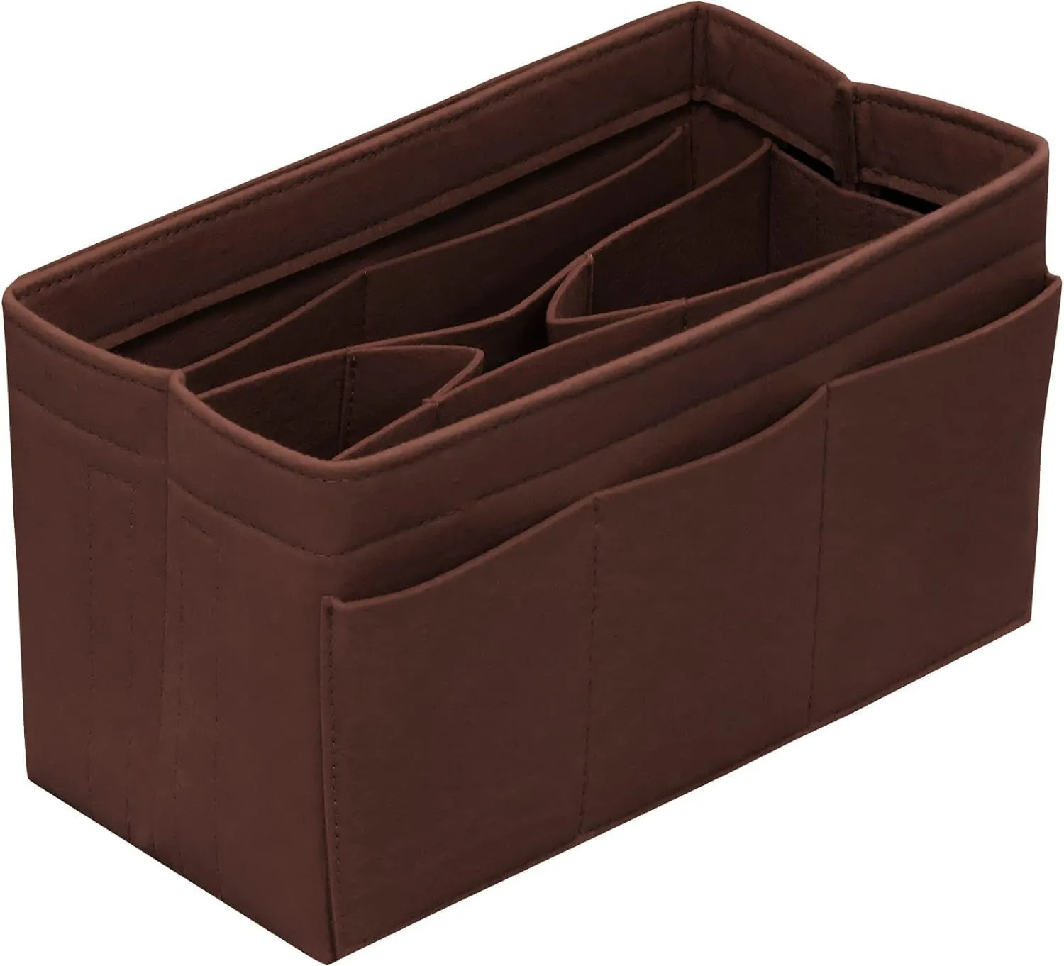 Purse Organizer Insert Felt Bag Organizer Handbag Organizer Insert Bag In Bag Organizer for Tote Purse Bag 14 Pockets Brown X-Large