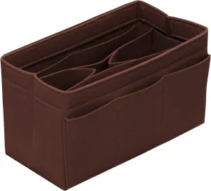 Purse Organizer Insert Felt Bag Organizer Handbag Organizer Insert Bag In Bag Organizer for Tote Purse Bag 14 Pockets Brown X-Large