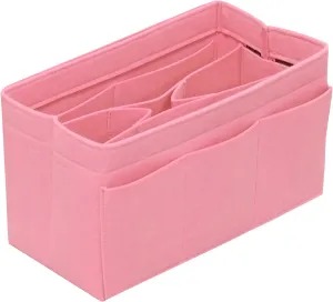 Purse Organizer Insert Felt Bag Organizer Handbag Organizer Insert Bag In Bag Organizer for Tote Purse Bag 14 Pockets Pink Medium