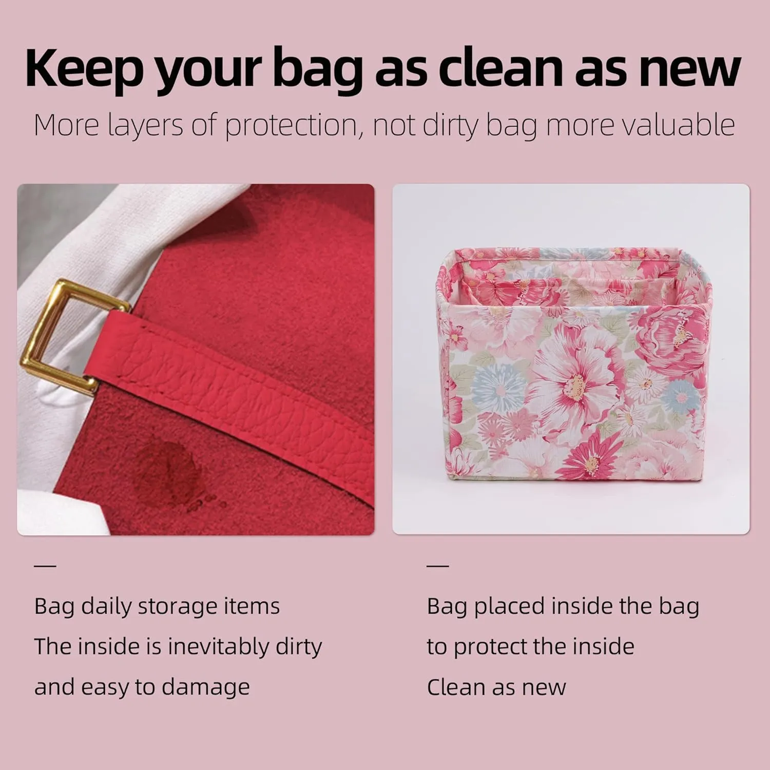 Purse Organizer Insert Fits Picotin 14/18/22/26 bags, Lightweight Bag Shaper for Women Luxury Handbag Tote, Soft Inner Bag (PC18, Blooming)