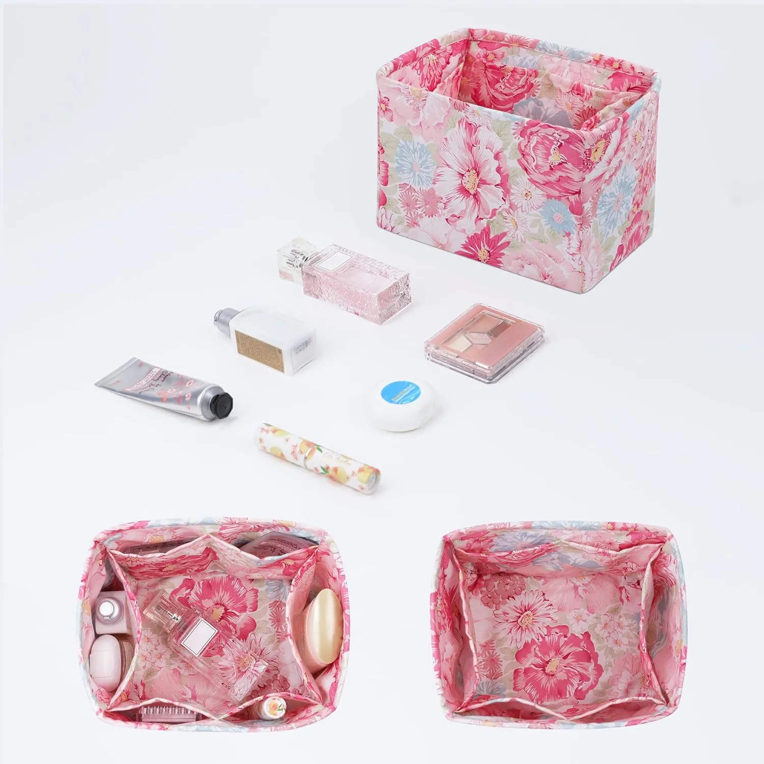 Purse Organizer Insert Fits Picotin 14/18/22/26 bags, Lightweight Bag Shaper for Women Luxury Handbag Tote, Soft Inner Bag (PC18, Blooming)