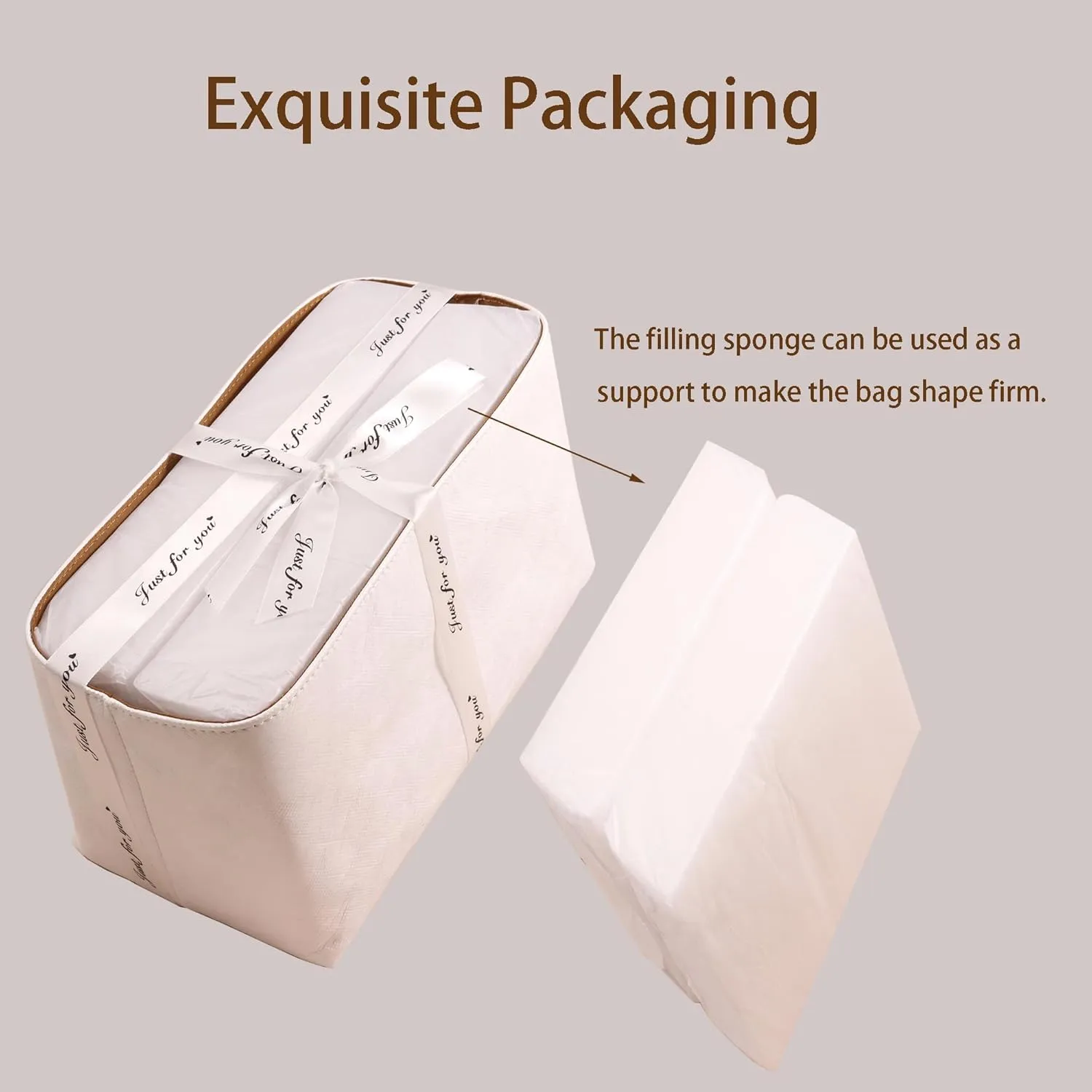 Purse Organizer Insert for handbag，Dupont paper Ultra-Light weight Bag Organizer Insert for LV Speedy 25 Waterproof (Medium-white brown)