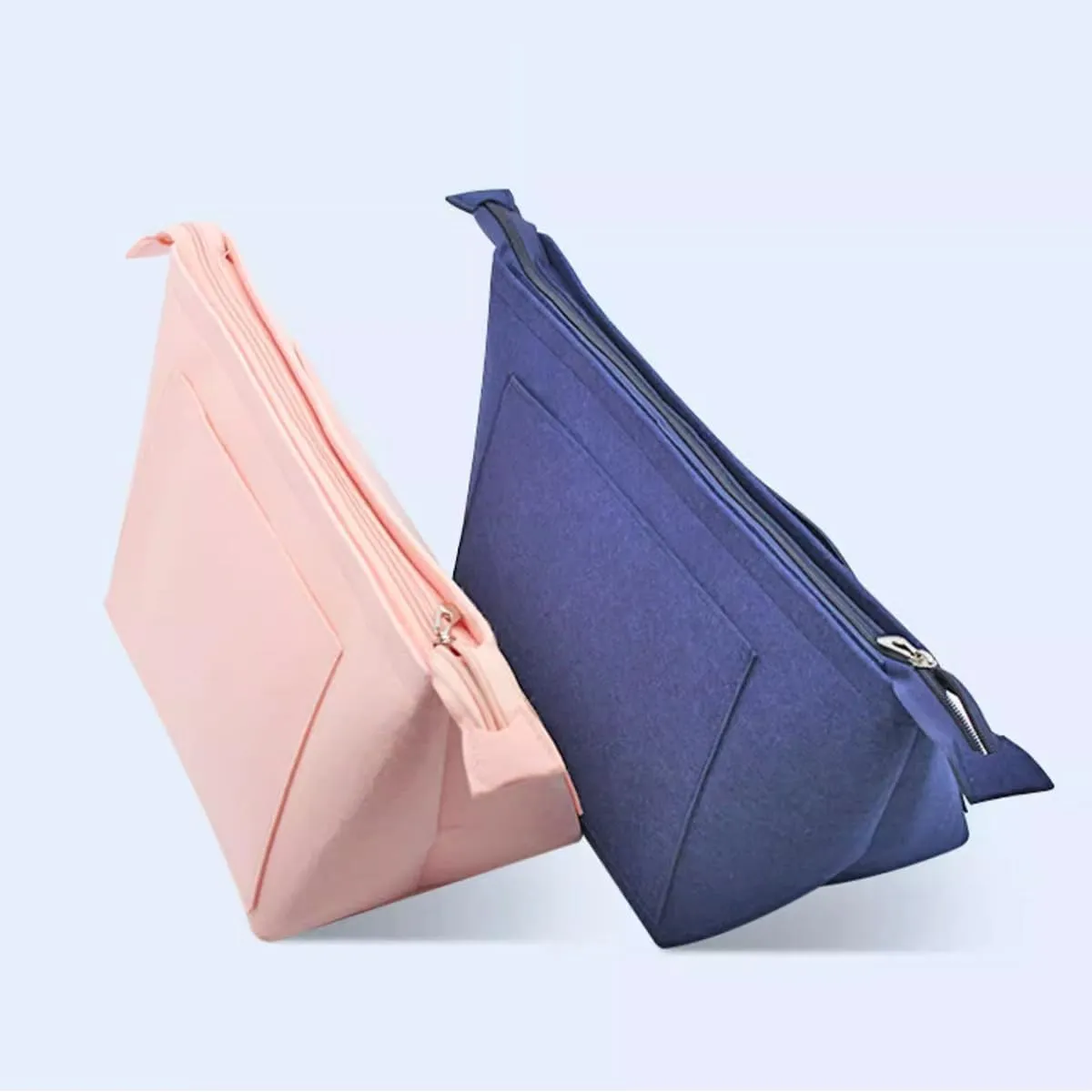 Purse Organizer Insert for Handbags – Felt Bag Organizer with Zipper, Multi-Pocket Divider for Longchamp, Totes, and Travel Bags, Inner Bag Liner for Women (Dark Grey,M)