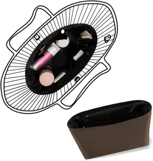 Purse Organizer Insert, Nylon Brown, 10"L x 5.5"W x 5.9"H, 7 Pockets, Unisex, CADDY, Lightweight, Handbag Organizer
