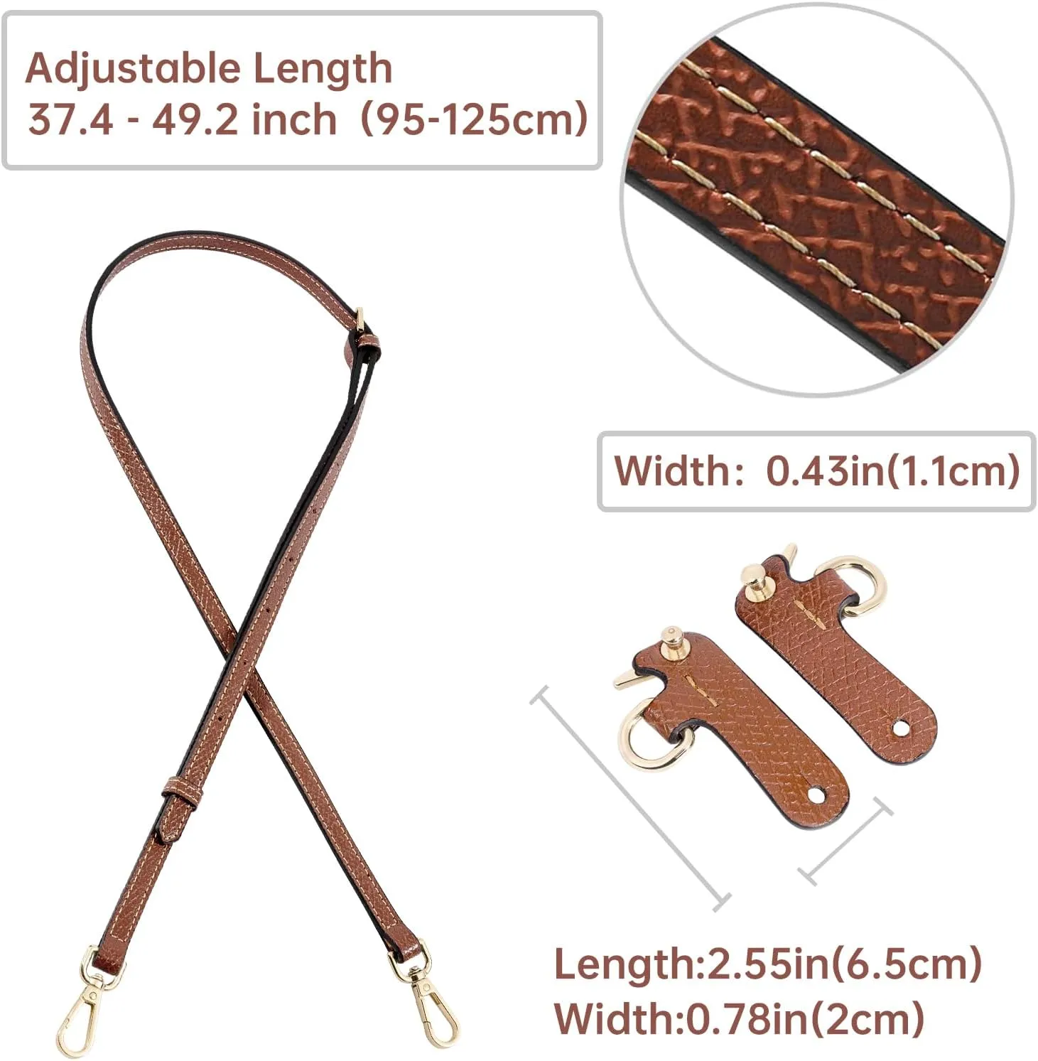 Purse Straps Replacement with Multi-Pocket Felt Handbag Organizer Insert Compatible with Longchomp Mini Pouch Tote Bag (2-Packs)