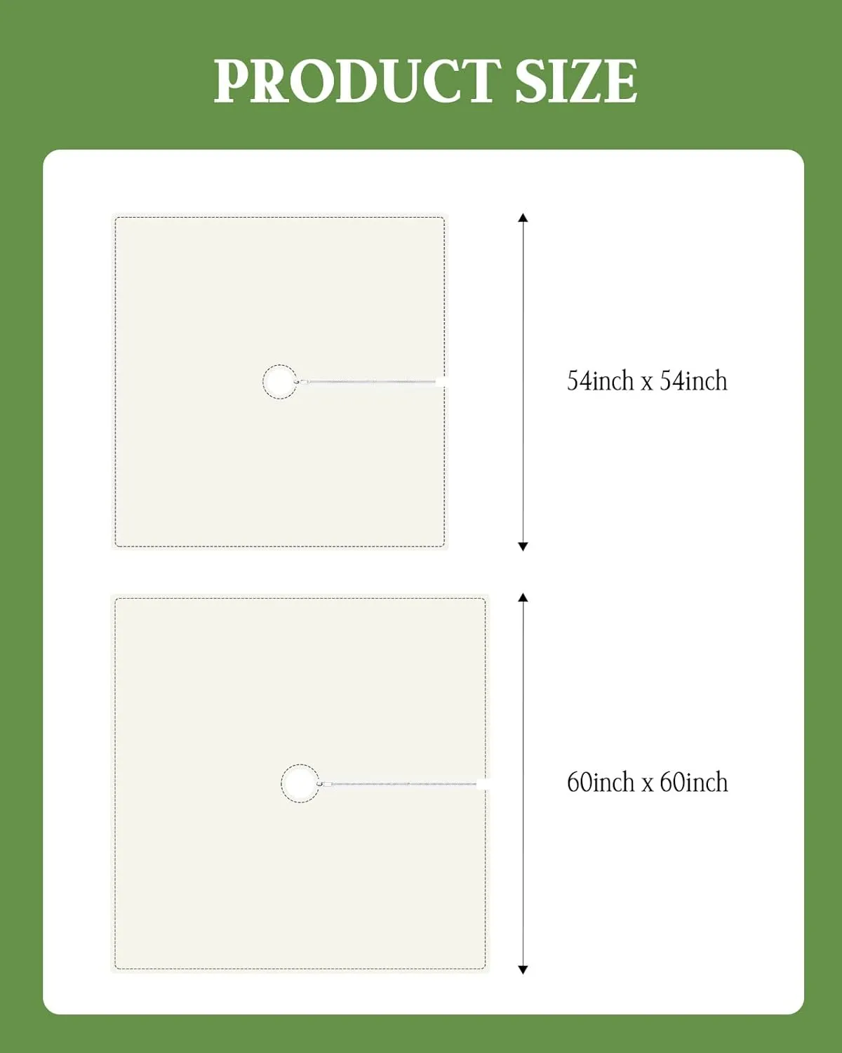 QueenKer Outdoor Tablecloth with Umbrella Hole, Minimalist Lines Leaves Flowers Blue Square Tables Waterproof Tabletop Collection for Patio, Garden, Picnic, Camping, Dining 54 x 54 inch