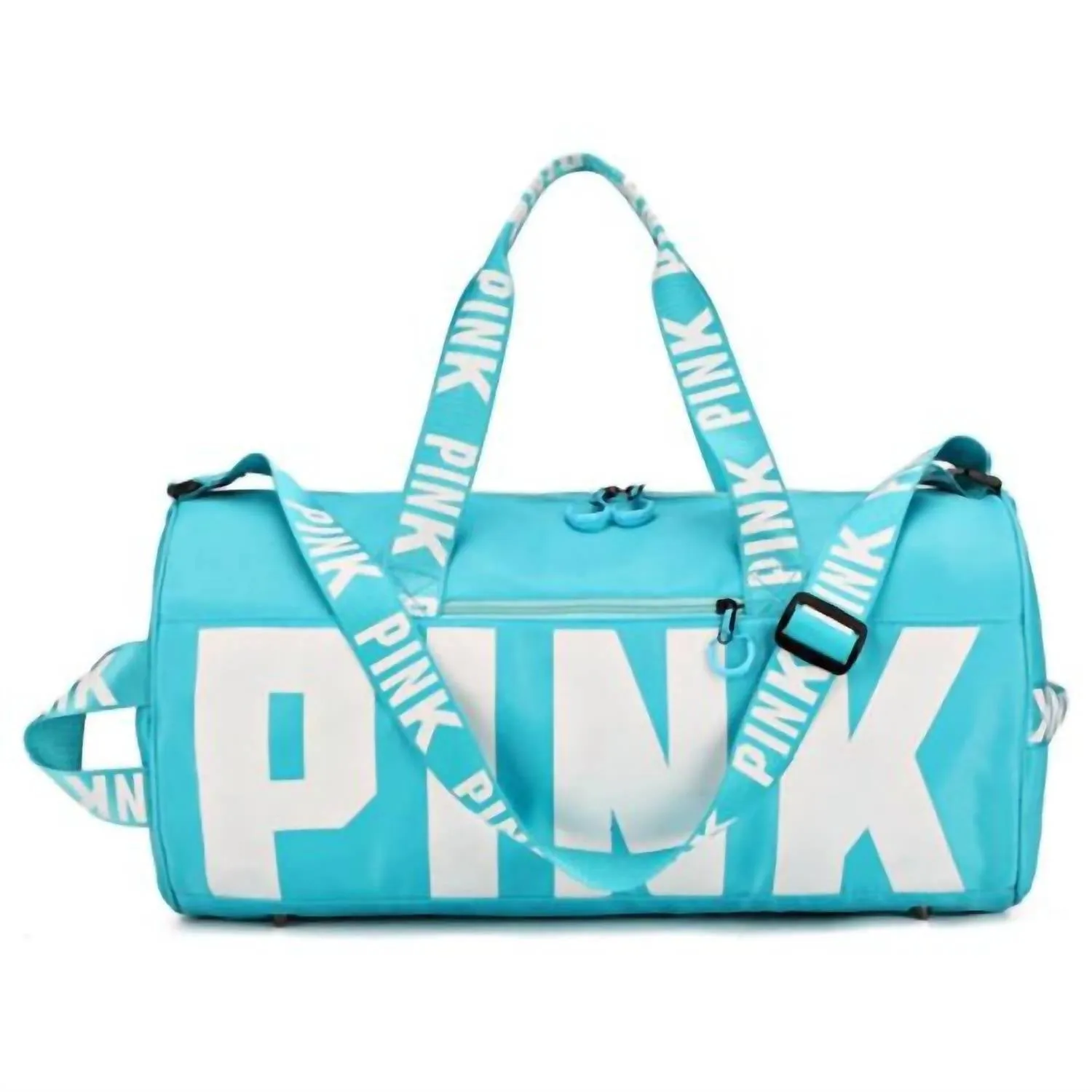 "pink" Sports Duffle Bag In Sky Blue