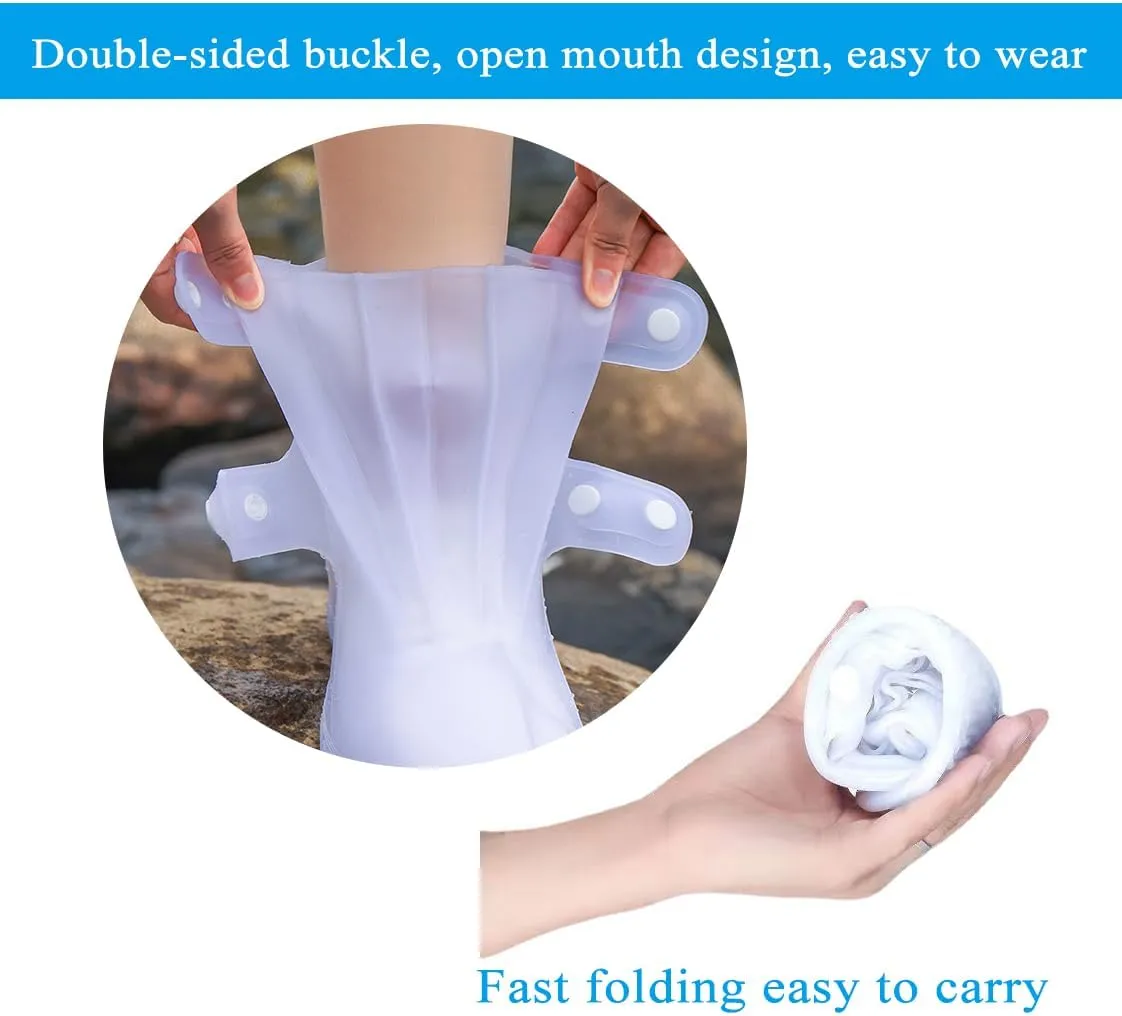 Rain Boot Covers Waterproof Rain Shoe Covers Silicone Shoe Protector Overshoes Sand Control Non-Slip Foldable Reusable Galoshes for Men Women Rainy Outdoor Cycling Fishing Camping
