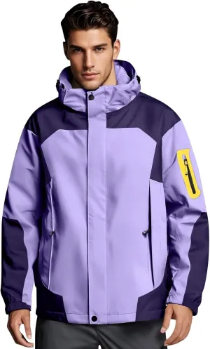 Rain Jacket Men Light Waterproof Rain Coats Ponchos Sun Protective Outdoor Jacket with Hooded