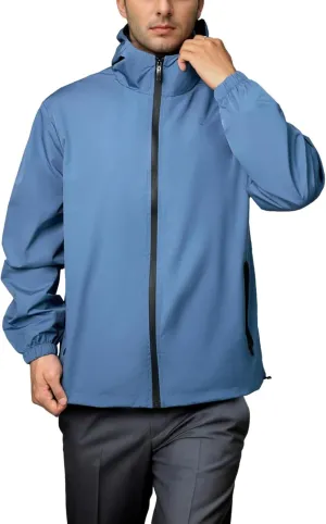 Rain Jacket Men Waterproof Windbreaker Lightweight Hooded Casual Coat for Daily Hiking Cycling Coat