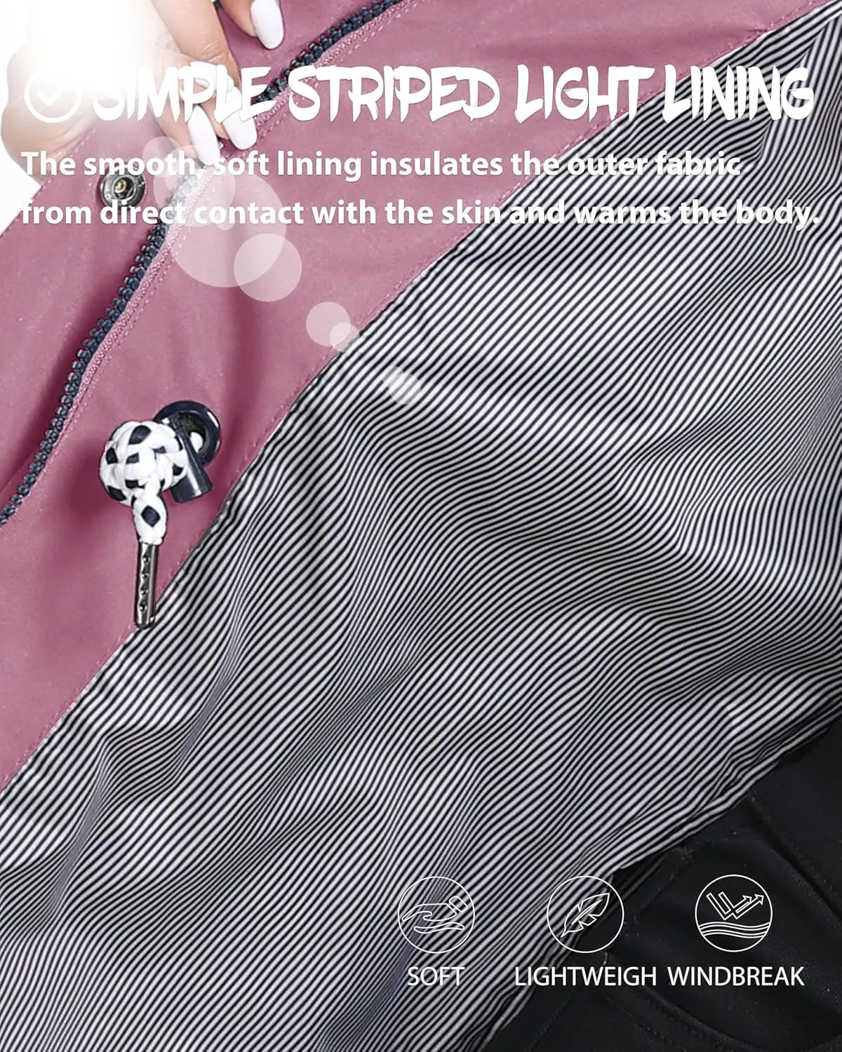 Rain Jacket Women Waterproof Long Lightweight Raincoat Hooded Windbreaker Outdoor Trench Coat