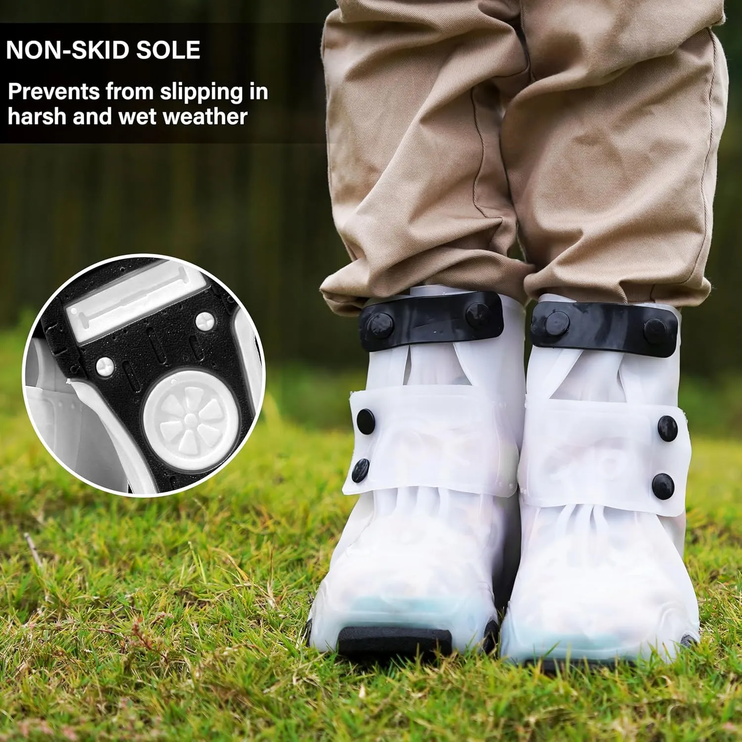 Rain Shoe Covers Kids Waterproof Shoe Cover for Boys Girls Reusable Galoshes Overshoes