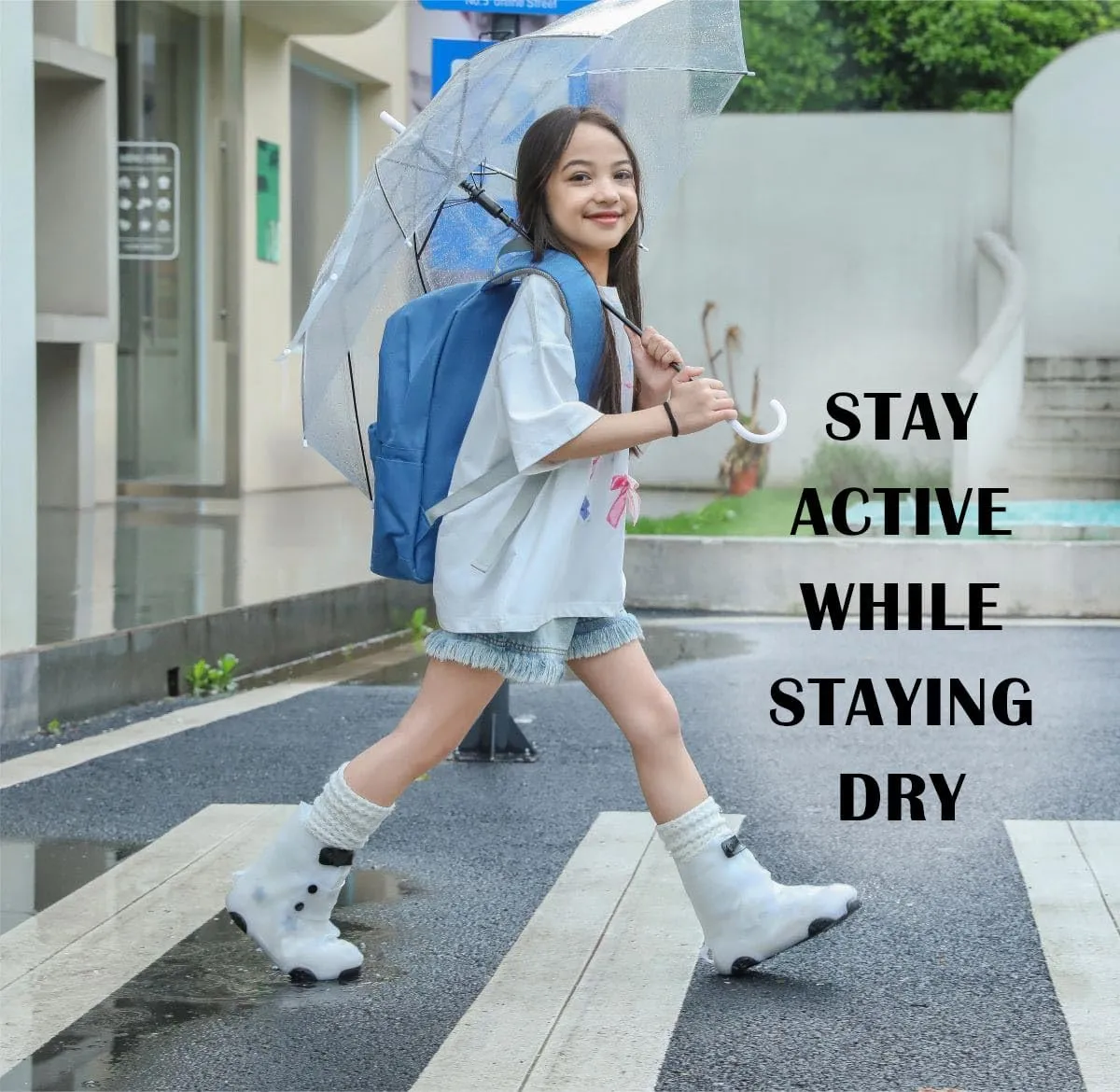 Rain Shoe Covers Kids Waterproof Shoe Cover for Boys Girls Reusable Galoshes Overshoes