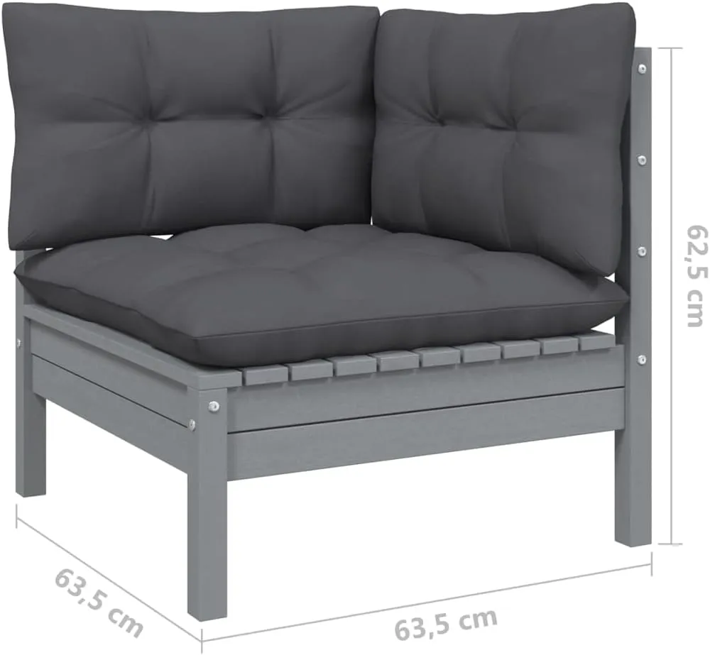 Rattan Outdoor Furniture,broyhill Outdoor Furniture,2-Seater Patio Sofa with Anthracite Cushions Solid PinewoodSuitable for Outdoor Courtyard Leisure