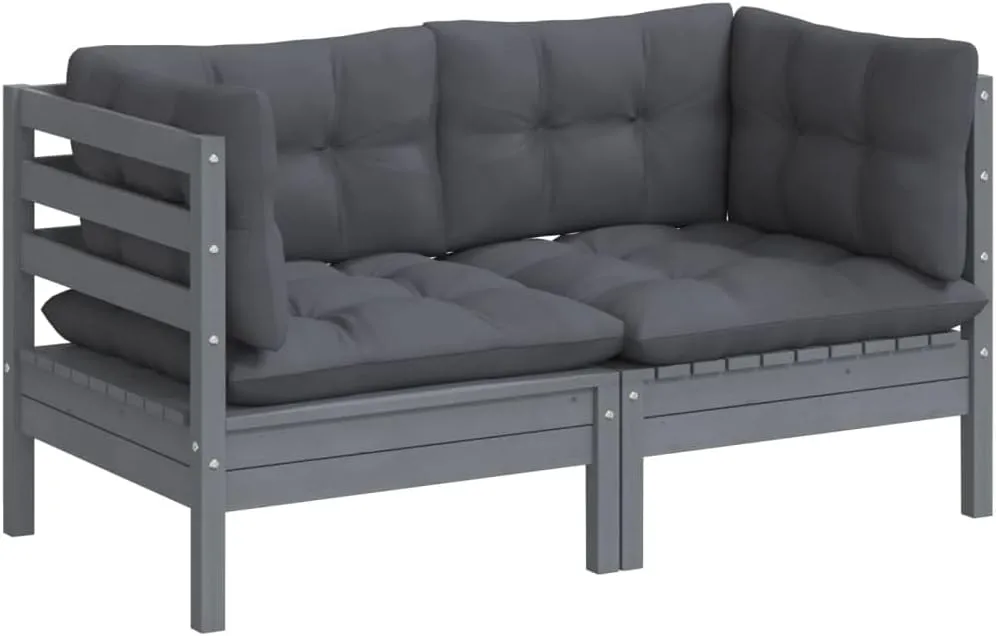 Rattan Outdoor Furniture,broyhill Outdoor Furniture,2-Seater Patio Sofa with Anthracite Cushions Solid PinewoodSuitable for Outdoor Courtyard Leisure