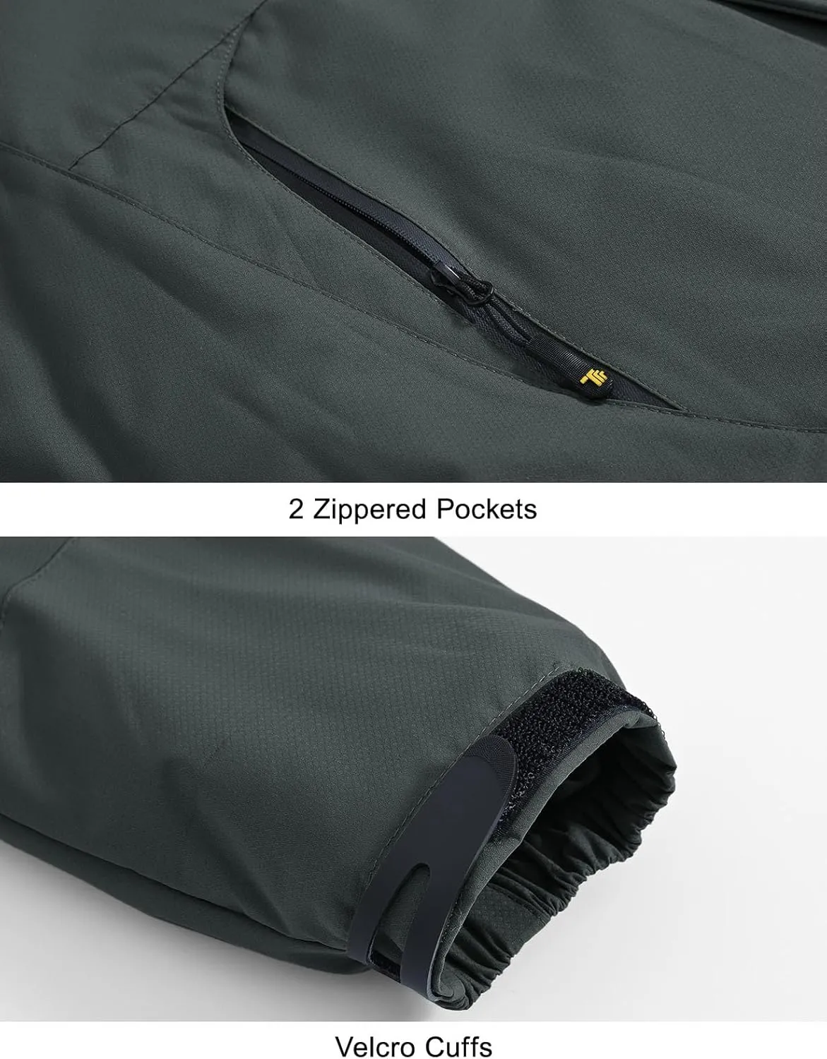 Rdruko Men's Ski Snow Jacket Waterproof Insulated Fleece Outdoor Mountain Hooded Winter Coat