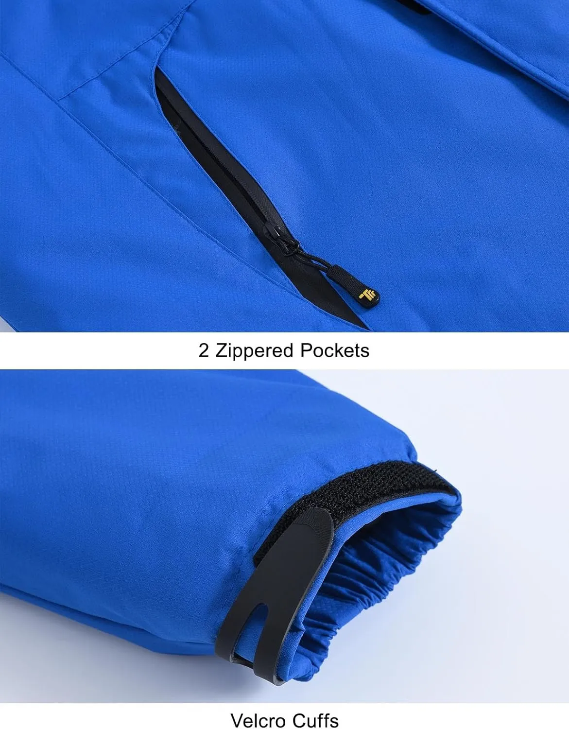 Rdruko Men's Ski Snow Jacket Waterproof Insulated Fleece Outdoor Mountain Hooded Winter Coat