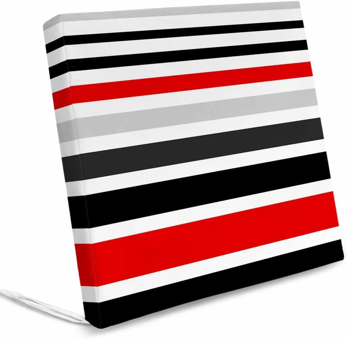 Red Black Stripe Outdoor Cushion Chair Cover Set of 4 - Waterproof Couch Seat Covers, Modern Abstract Coarse Striped Patio Furniture Protector Cushions Slipcovers for Sofa/RV, 22"x20"x4"