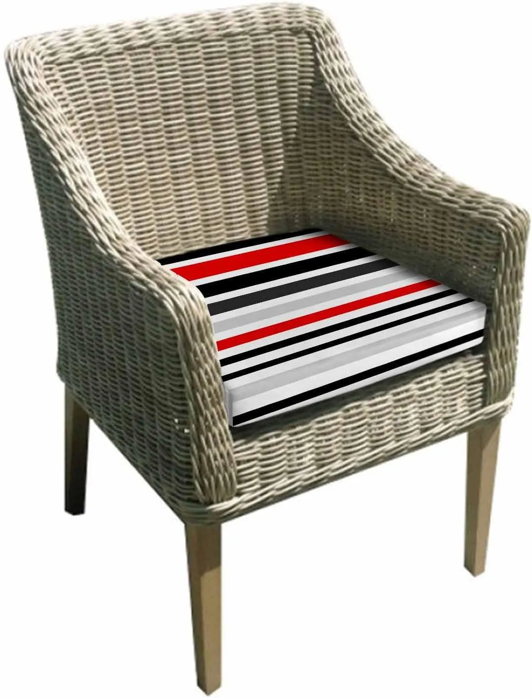 Red Black Stripe Outdoor Cushion Chair Cover Set of 4 - Waterproof Couch Seat Covers, Modern Abstract Coarse Striped Patio Furniture Protector Cushions Slipcovers for Sofa/RV, 22"x20"x4"