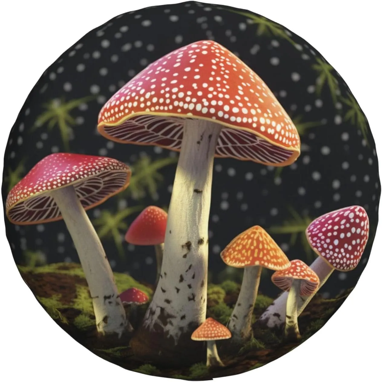 Red Mushroom Tire Cover Outdoor Waterproof Snow Sun Rain Wheel Cover Portable Wheel Bags Camper Spare Tire Cover Universal Car Tire Protectors for Trailer RV SUV