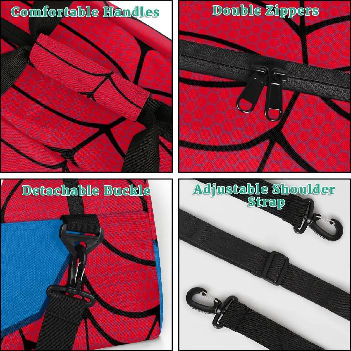 Red Spider Web Kids Overnighter Duffel Bags for Boys Girls, Carry-On Size Sports Gym Bag for School Practice or Overnight Travel Weekender Sleepover Workout Tote Bag