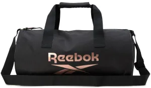 Reebok Duffle Bag - Unisex Lightweight Gym, Sports and Travel Carry On Weekender Bag for Men and Women, Size One Size, Plyo Jet Black With Rose Logo
