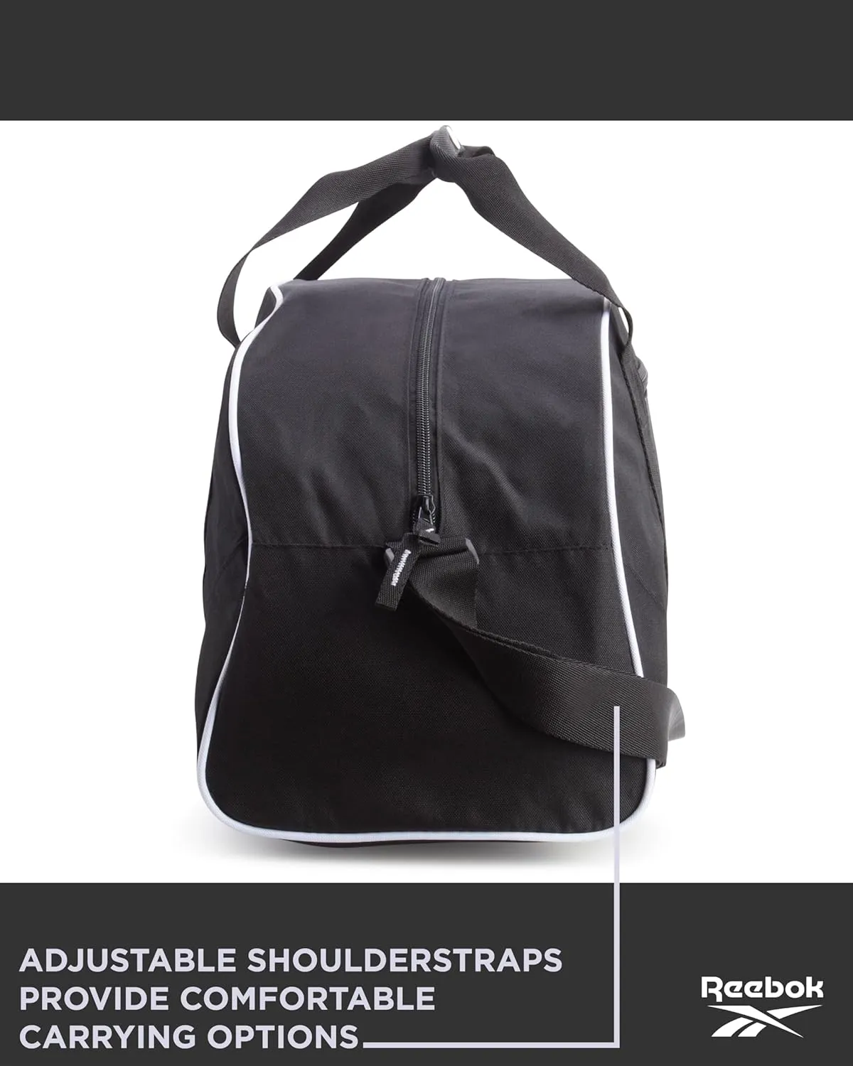 Reebok Duffle Bag - Unisex Lightweight Gym, Sports and Travel Carry On Weekender Bag for Men and Women, Size One Size, Solange Black