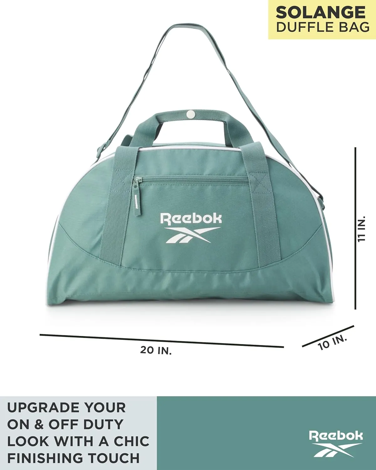 Reebok Duffle Bag - Unisex Lightweight Gym, Sports and Travel Carry On Weekender Bag for Men and Women, Size One Size, Solange Green