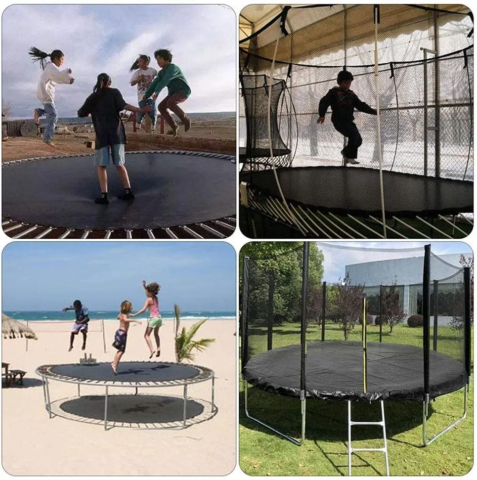 Replacement Trampoline Cover, 6ft 8ft 10ft 12ft 13ft 14ft 16ft Trampoline Dust Rain Cover Trampoline Cover Weather and Rain Protection Trampoline Protector Sheet UV Light, Dust Proof Black