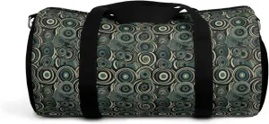 Retro Chic Blue Green Circles Duffle Bag – Gym Bag – Small & Large Sizes for Travel, Gym, or Weekend Use