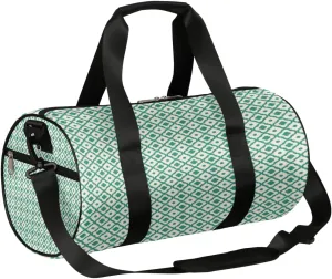 Retro Green Quatrefoil Gym Bag Small Gym Duffel Bags for Men Women Vintage Overnight Weekender Bag Lightweight Sport Duffle Bag Carry On Gymbag