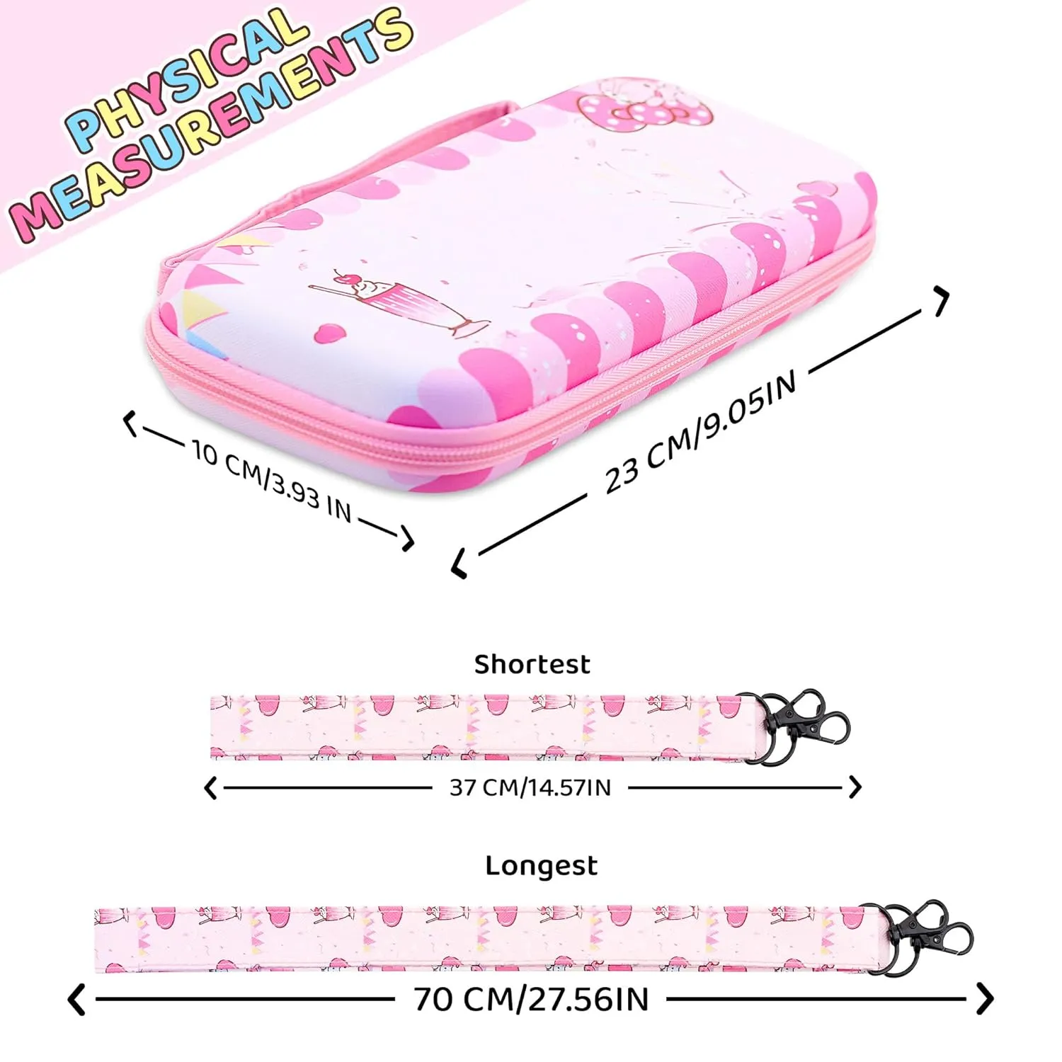 RHOTALL 6 in 1 Switch Lite bundles, Pink Cat Carrying Case for Switch lite, with Portable Compatible Cute Travel Bag, with Soft cover case, Screen Protectors and 2 Cute Paw Thumb Grips Caps