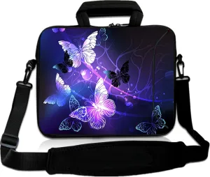 RICHEN 10 inch Messenger Bag Carrying Case with Handle Accessory Pocket Fits 7 to 10-Inch Laptops/Notebook/Kids Tablet (7-10.2 inch, Butterflies)