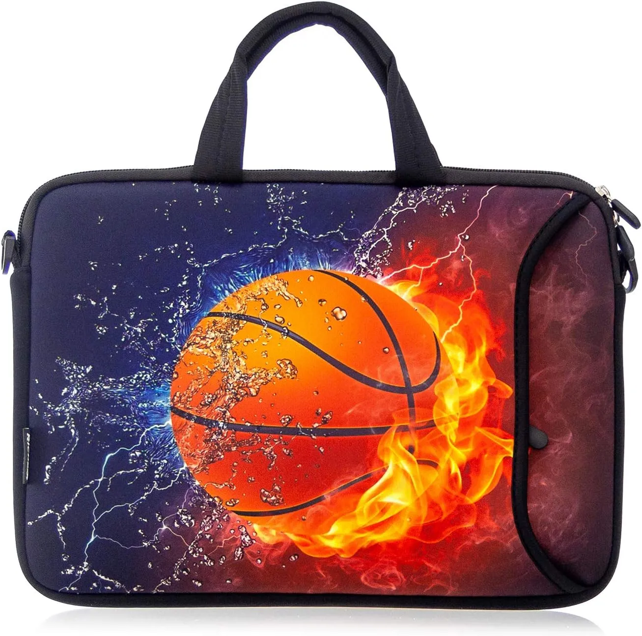 RICHEN 11 11.6 12 12.5 13 inches Case Laptop/Chromebook/Notebook PC Tablet Travel Case Neoprene Handle Sleeve with Shoulder (11-13.3 inch, Basketball Fire)