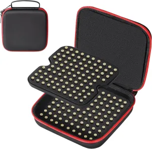 Risou 196 Round Ammo Storage Case.Portable Ammo Box Compatible with 9mm Luger, 9mm Parabllum, 9mm Makarov, 380 ACP .32 ACP .45 ACP, 30 Luger, 32 S&W(Case Only) (Red)