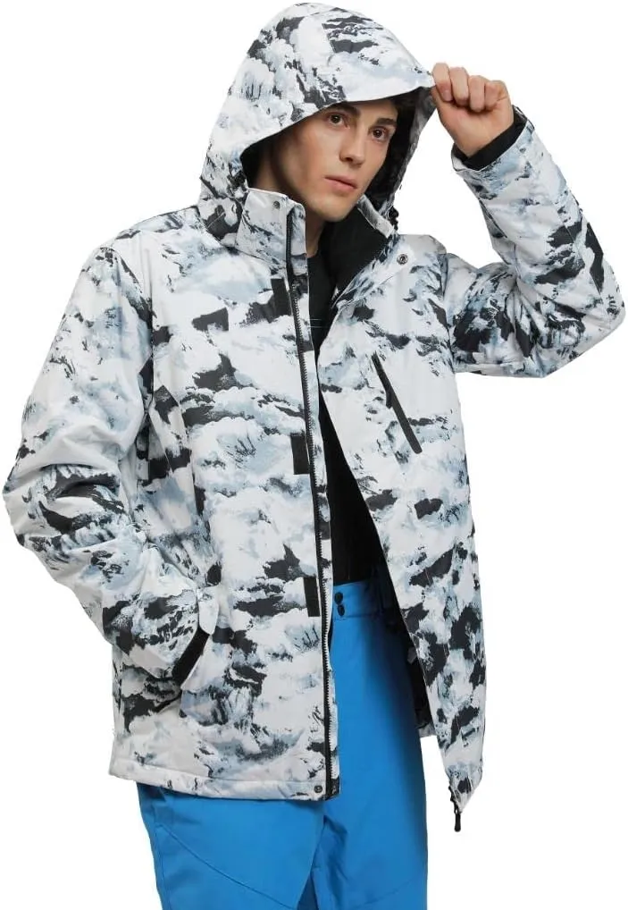 RIUIYELE Men Ski Jacket Ski Pants Winter Warm Windproof Waterproof Outdoor Sports Snowboarding Ski Coat Trousers Ski Suit