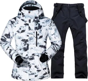 RIUIYELE Men Ski Jacket Ski Pants Winter Warm Windproof Waterproof Outdoor Sports Snowboarding Ski Coat Trousers Ski Suit