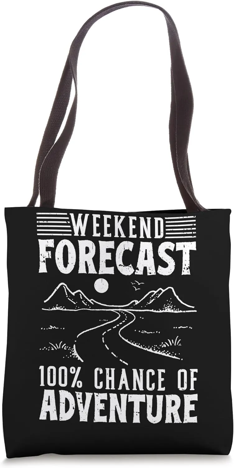 Road Trip Weekend Forecast Travel Travelling Trip Adventure Tote Bag