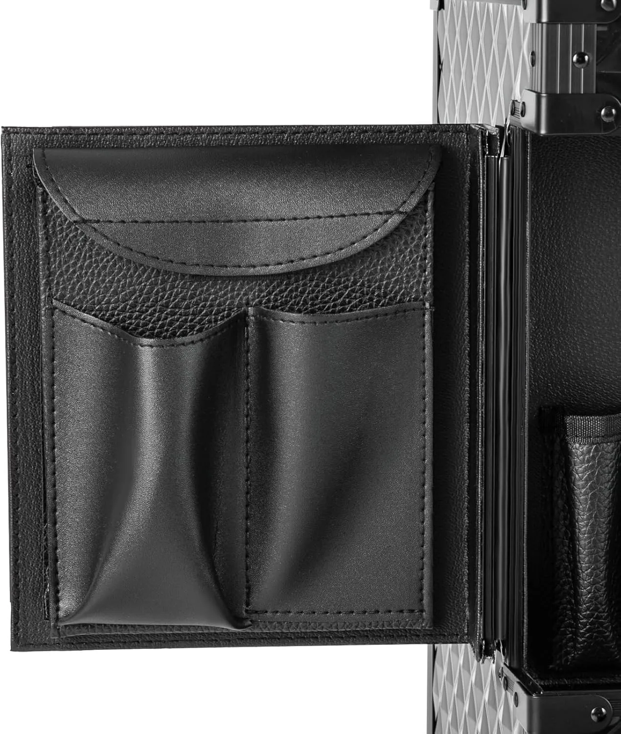 Rolling Lockable Makeup Train Case,Rolling Cosmetic Case, Hairdressing Rolling Case, for Professional Makeup Artists, Hairstylists, Nail Artists, Beauticians (Black)