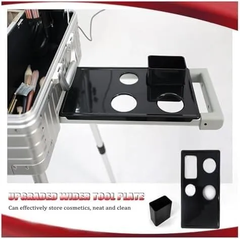 Rolling Makeup CaseRolling Makeup CaseAluminium Professional Trolley Makeup Train Case With LED LightsMakeup Travel Case, Height Adjustable, Suitable For Professional Makeup Artists