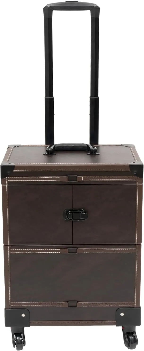 Rolling Makeup Train Case for Artist Beauty Trolley Cosmetic Organizer Box Makeup Train Case Makeup Train Case with Mirror Trolley Cosmetic Organizer Box with wheels