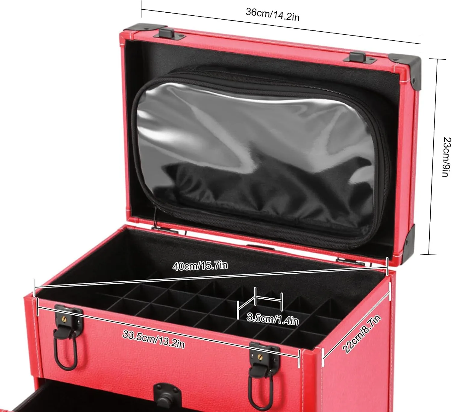 Rolling Makeup Trolley Case, Nail Polish Organizer, Jewelry Travel Cosmetic Case with Drawer