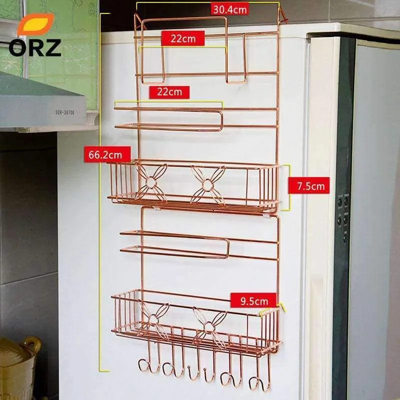 Rynx | ORZ Refrigerator Side Shelf Wall Shelf Multifunctional Shelf Crack Storage Shelf Multi-layer Kitchen Organizer