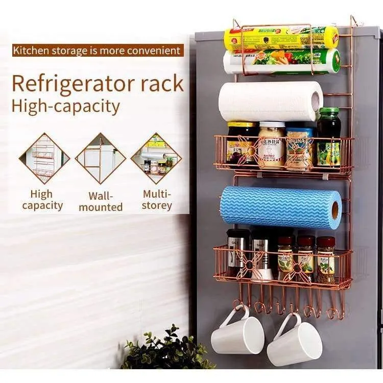 Rynx | ORZ Refrigerator Side Shelf Wall Shelf Multifunctional Shelf Crack Storage Shelf Multi-layer Kitchen Organizer