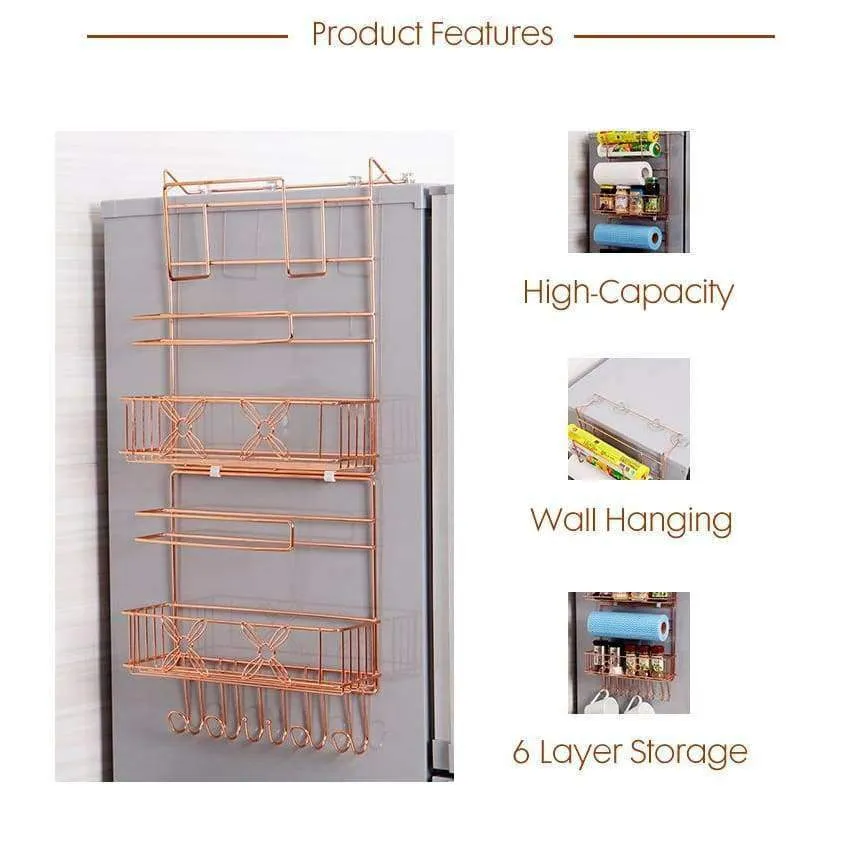 Rynx | ORZ Refrigerator Side Shelf Wall Shelf Multifunctional Shelf Crack Storage Shelf Multi-layer Kitchen Organizer